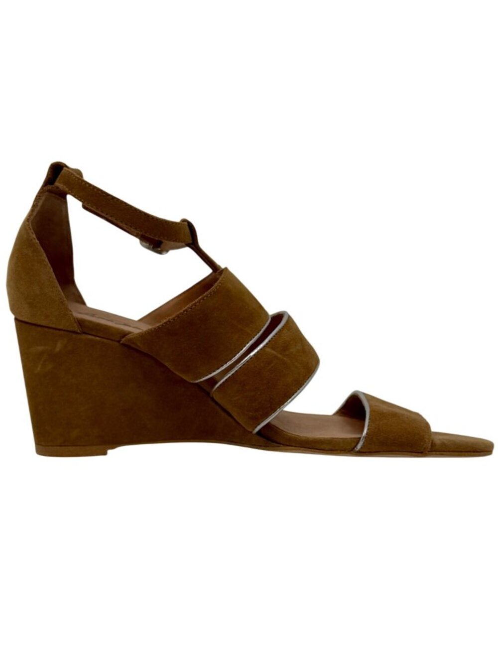 Free People Tan Suede Strappy Open-Toe Wedge Sandals 10 | Boho Grunge Festival - Picture 5 of 14
